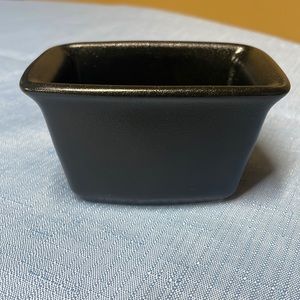 Hall China Tiny Loaf Pan, Sugar Caddy, Business Card Holder, Foundry Black 4482